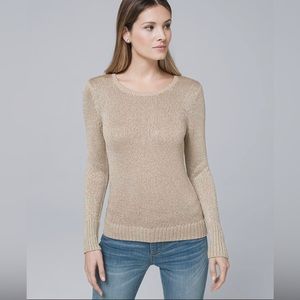 White House Black Market Metallic-Detail Sweater Size XL- Like New!
